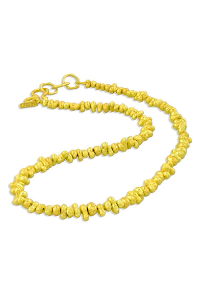 Recycled Bronze Molten Beaded Chain Necklace 