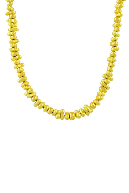 Recycled Bronze Molten Beaded Chain Necklace 