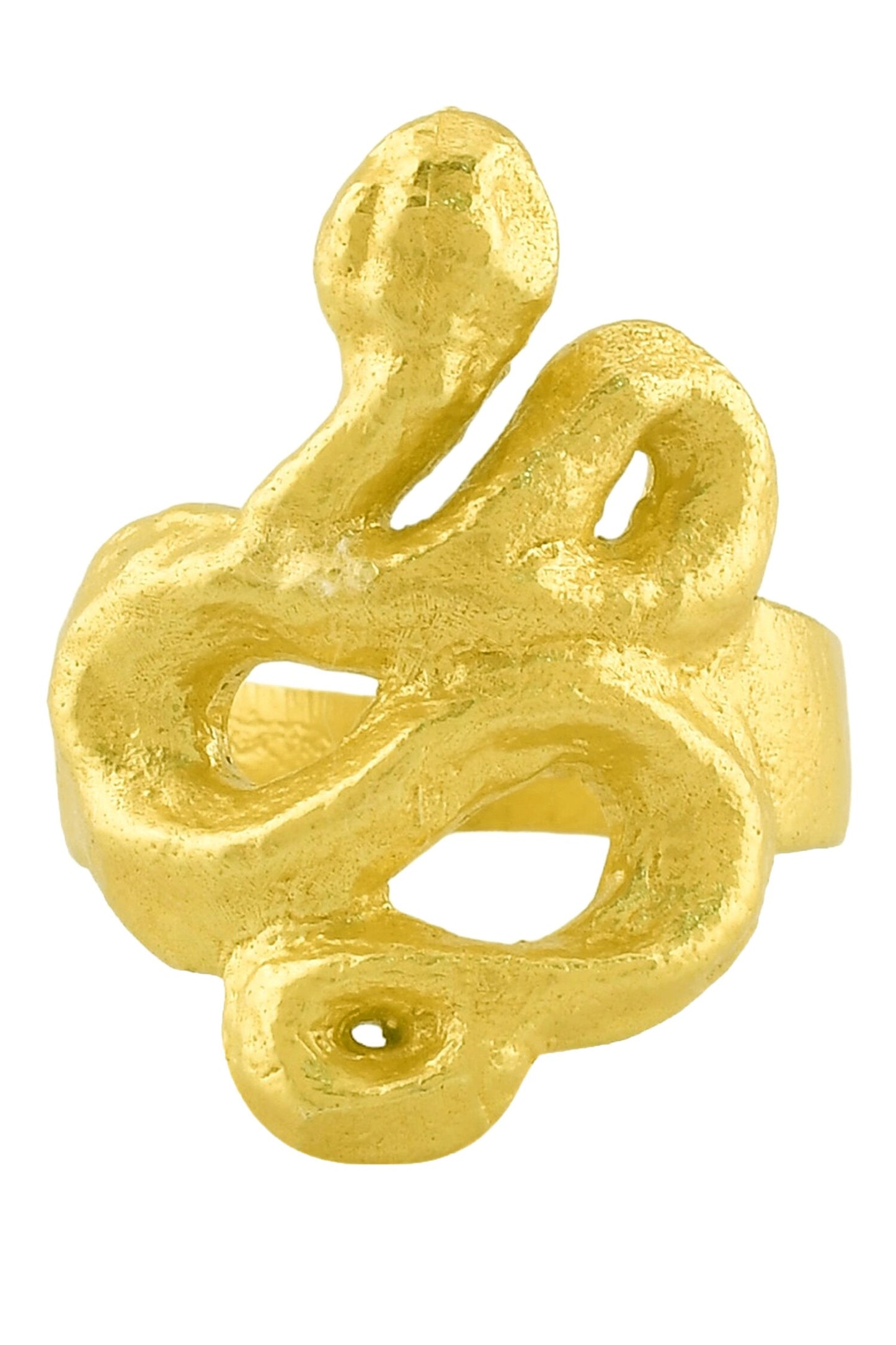 Recycled Bronze Cobra Snake Carved Ring 