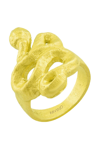 Recycled Bronze Cobra Snake Carved Ring 