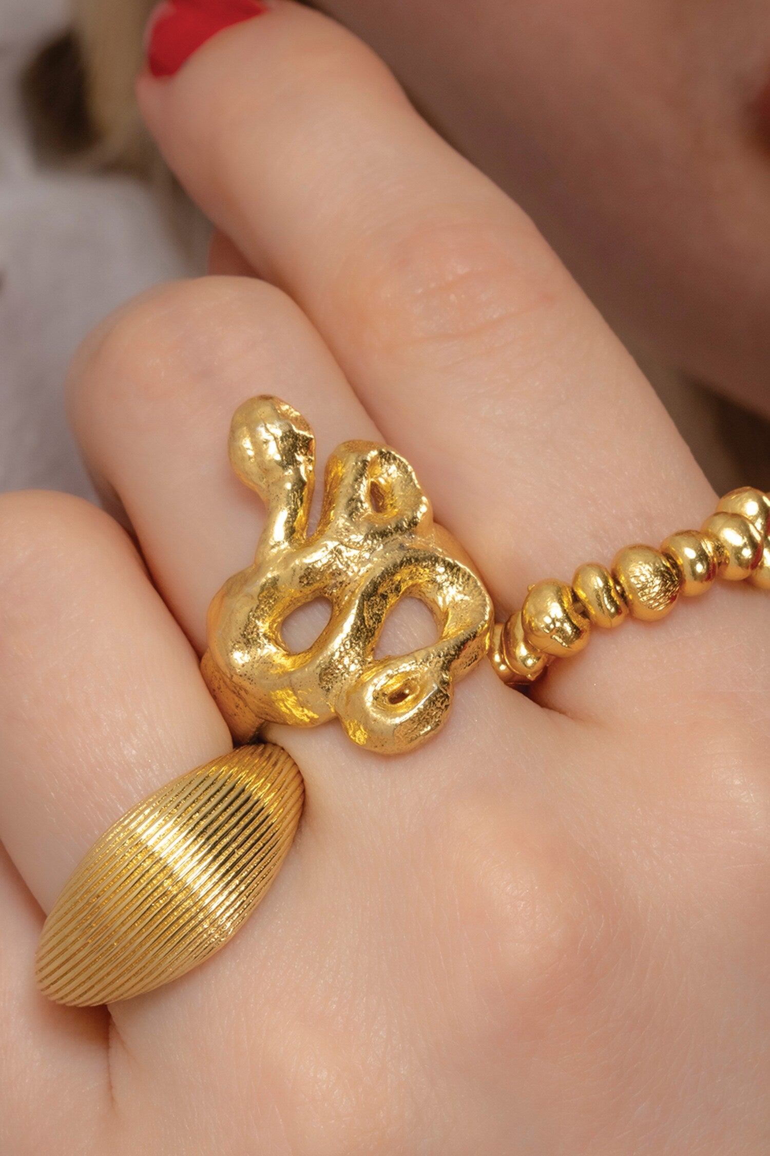 Recycled Bronze Cobra Snake Carved Ring 