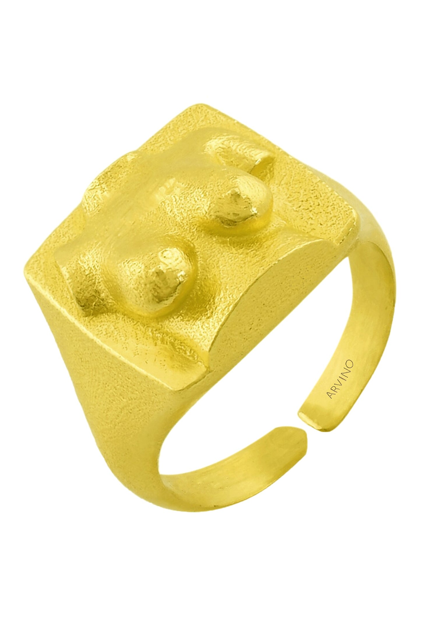 Recycled Bronze Feminine Carved Ring 