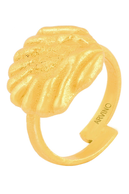 Recycled Bronze Sea Shell Carved Ring 
