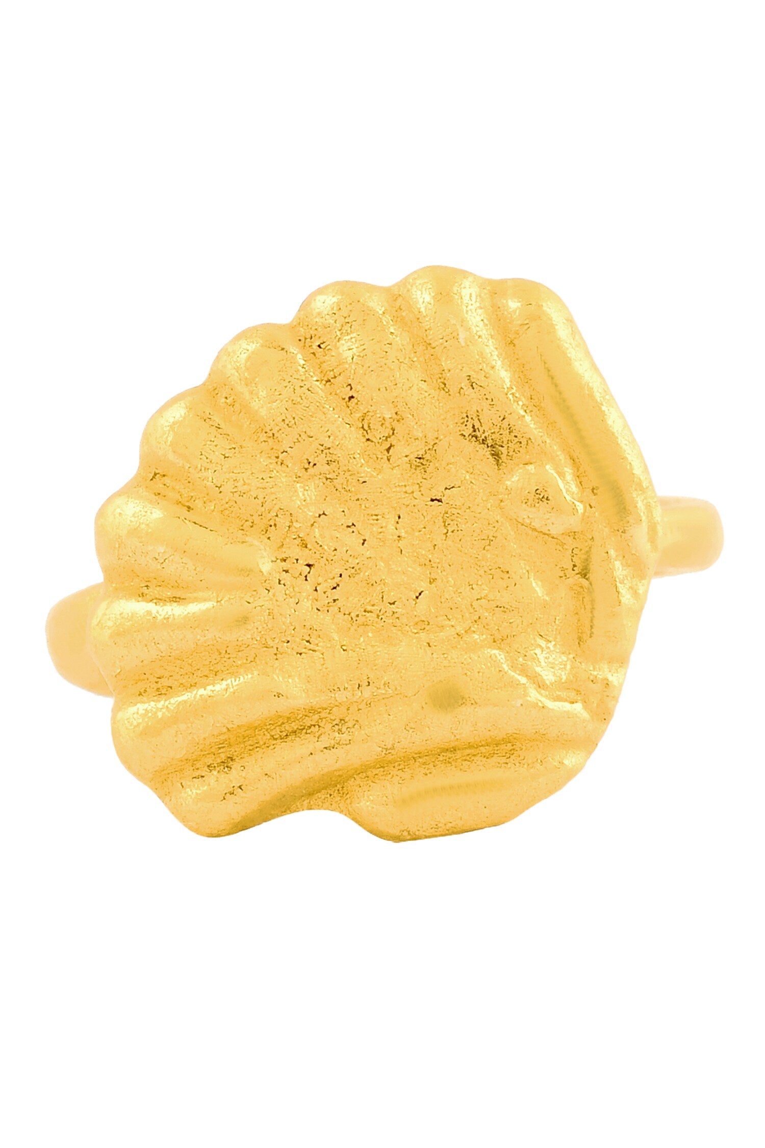 Recycled Bronze Sea Shell Carved Ring 