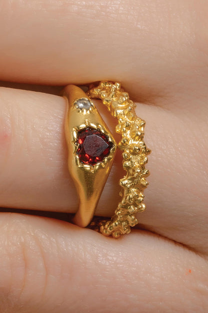 Garnet Stones Embellished Ring 