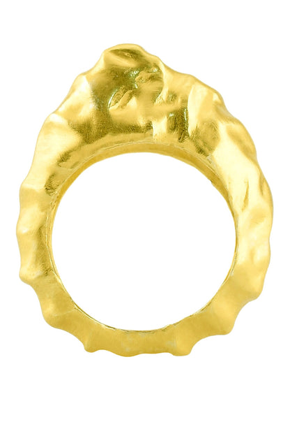 Recycled Bronze Textured Foil Ring 