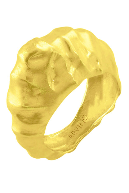 Recycled Bronze Textured Foil Ring 