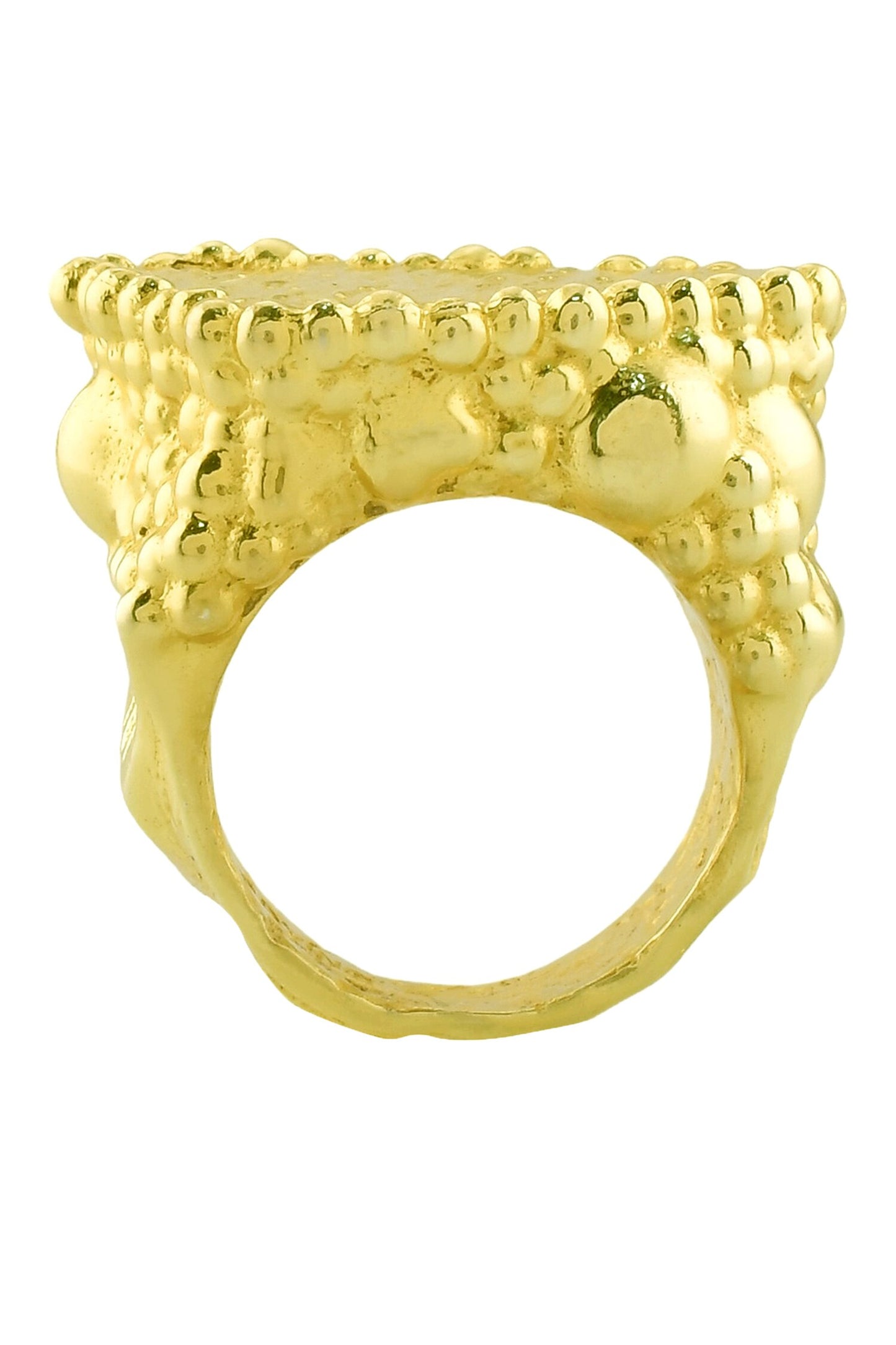 Recycled Bronze Mountain Carved Ring 
