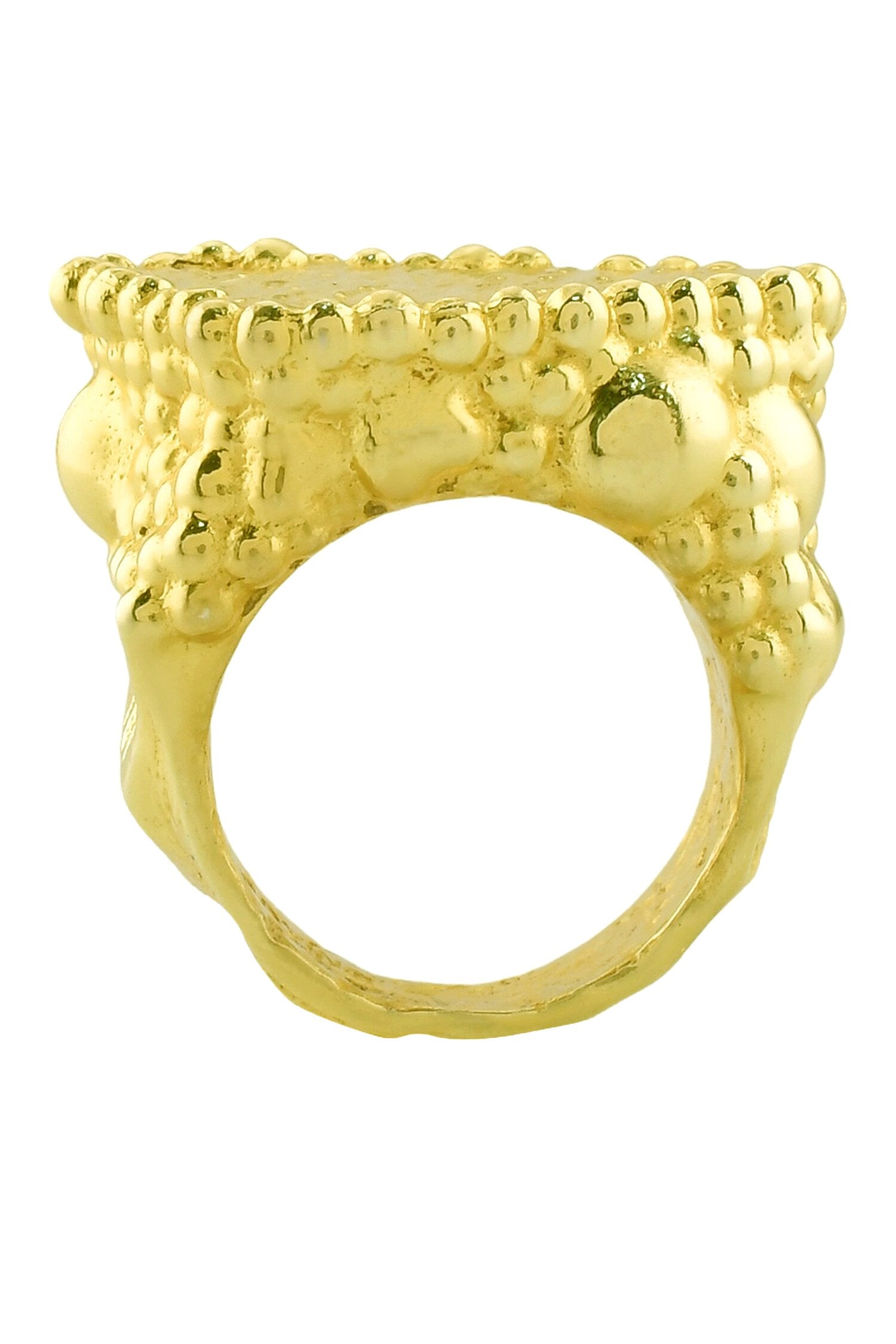 Recycled Bronze Mountain Carved Ring 