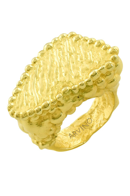 Recycled Bronze Mountain Carved Ring 