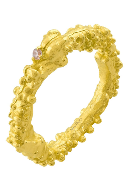 Stone Embellished Granulated Band Ring 
