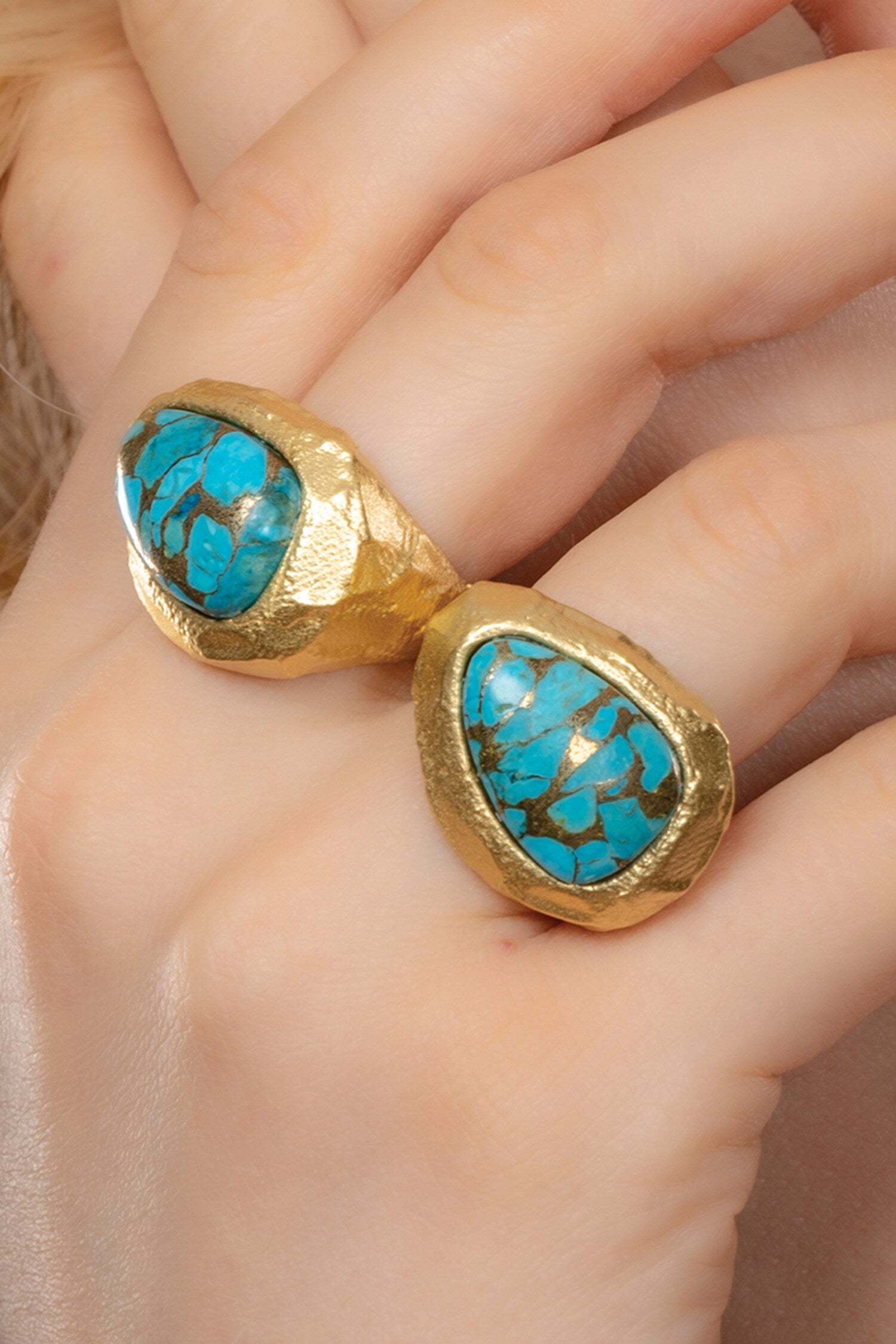 Turquoise Beaded Embellished Ring 