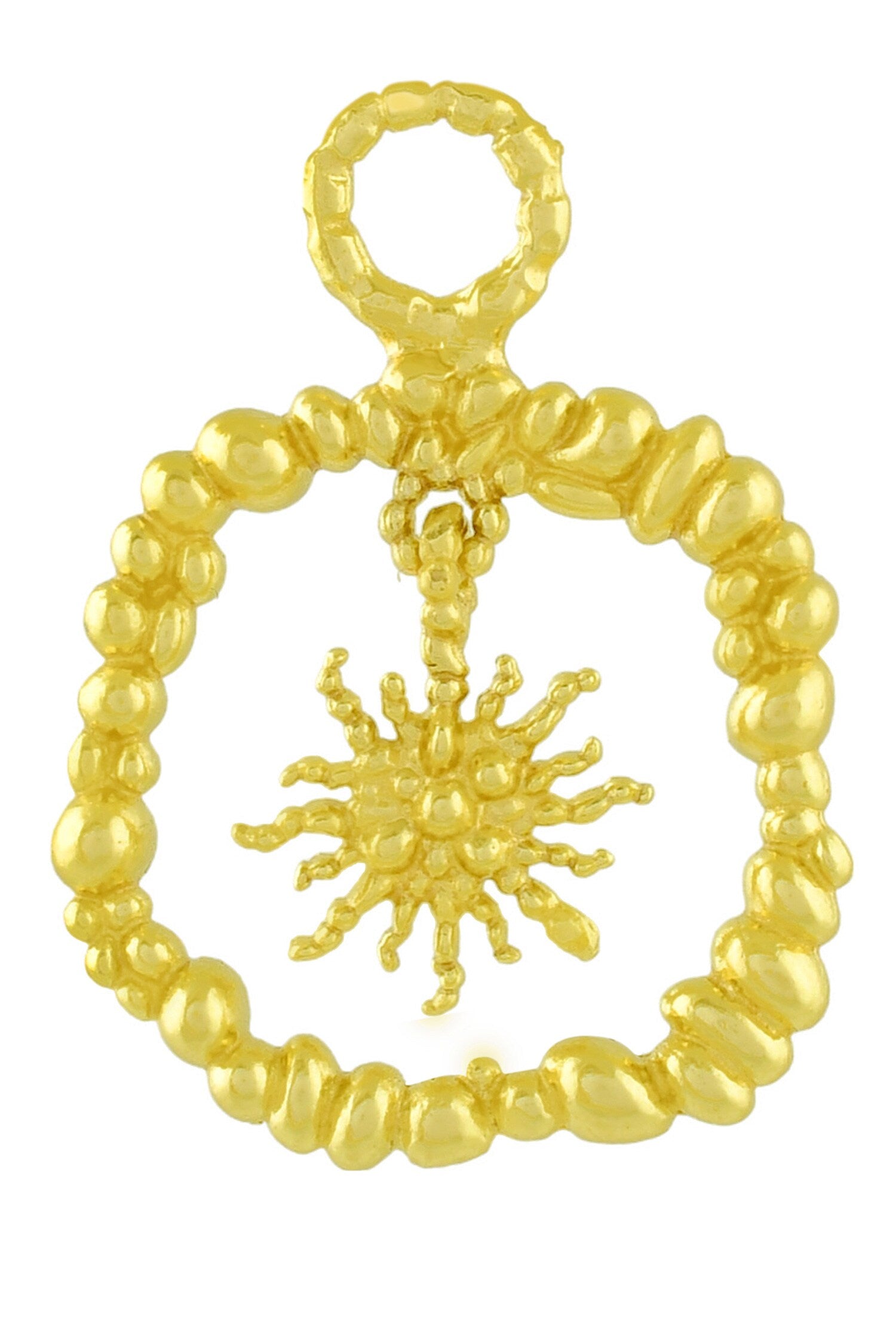 Granulated Sun Burst Charm 