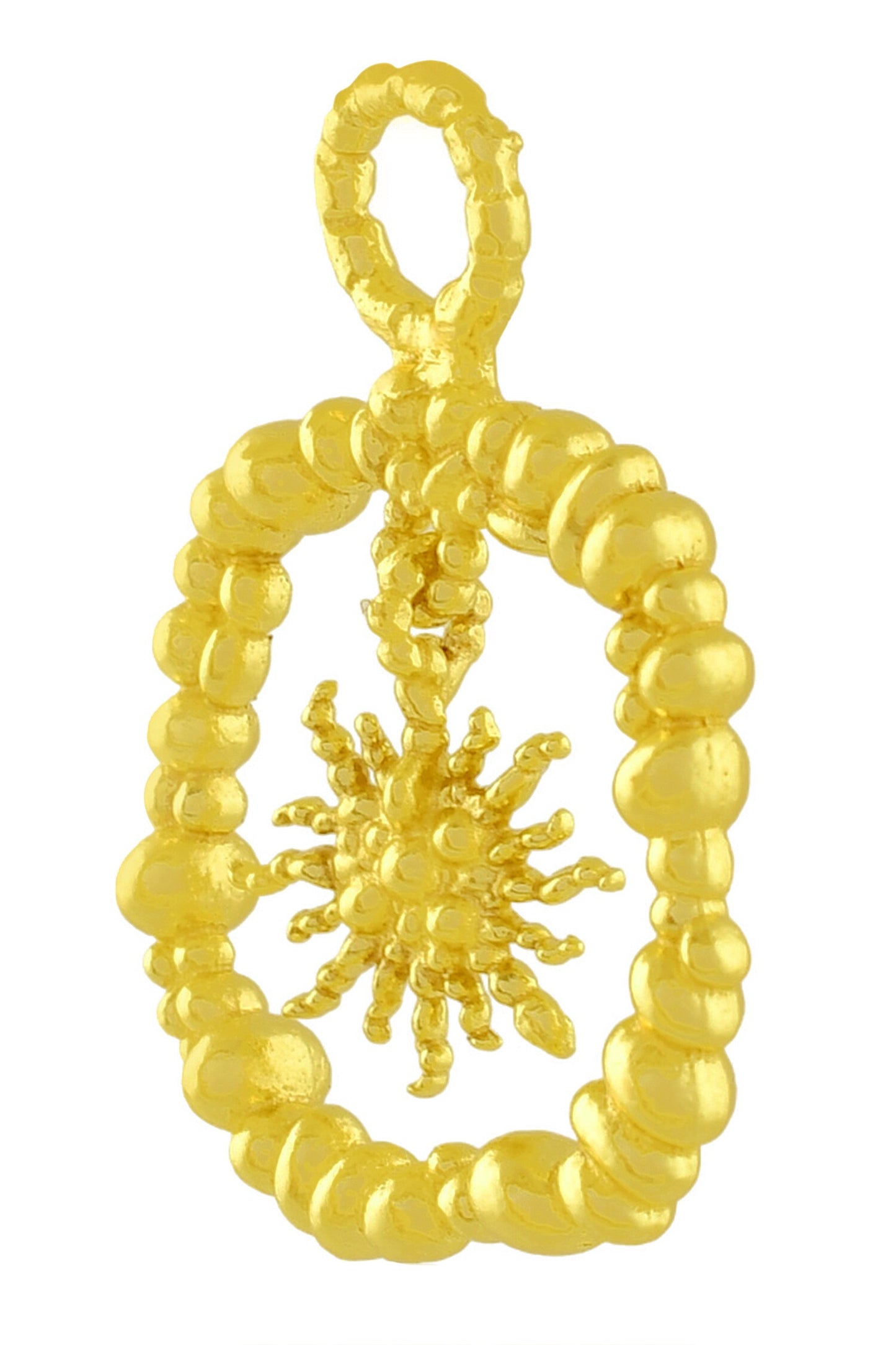 Granulated Sun Burst Charm 