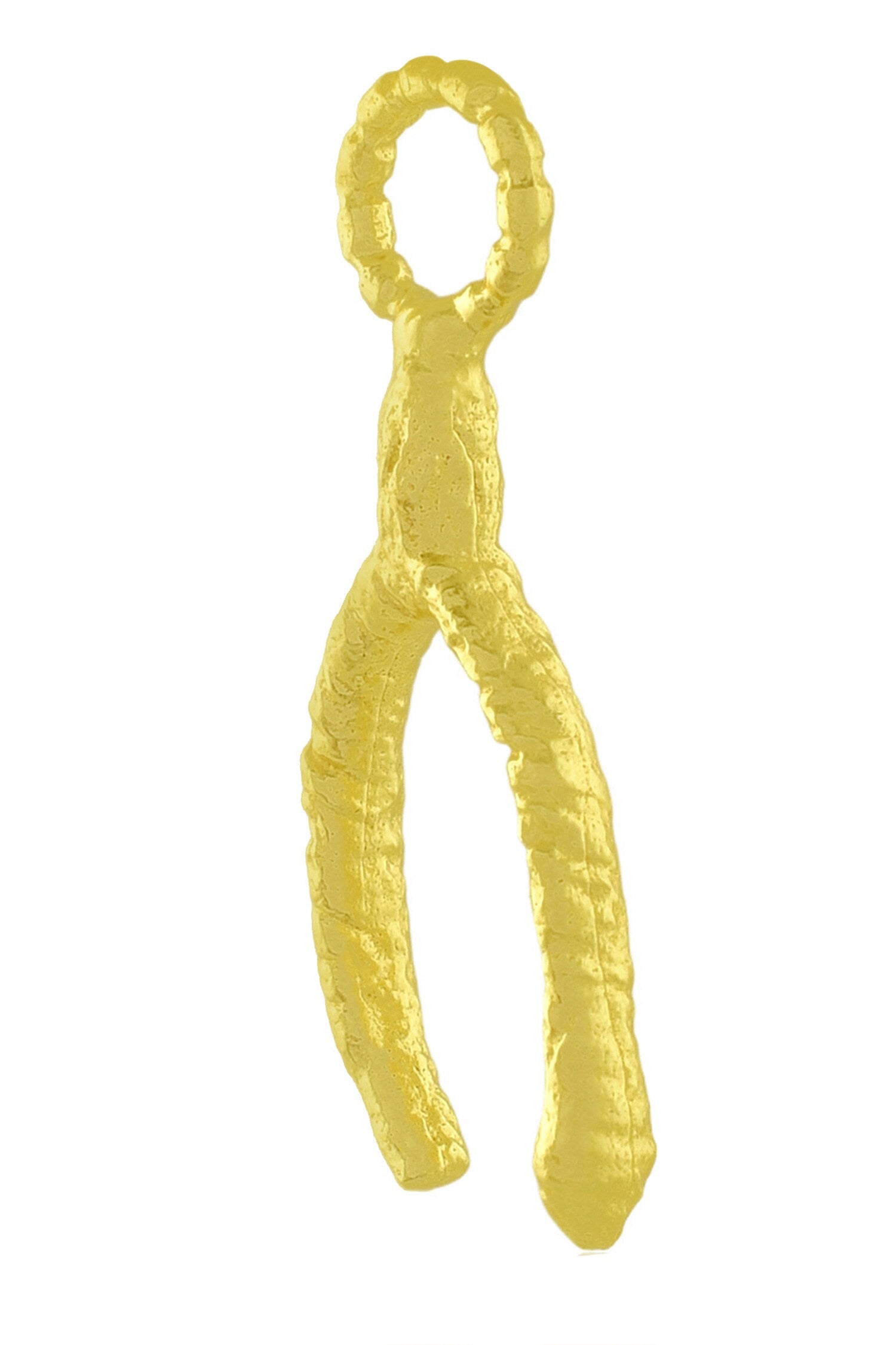 Vintage Textured Wishbone Charm 