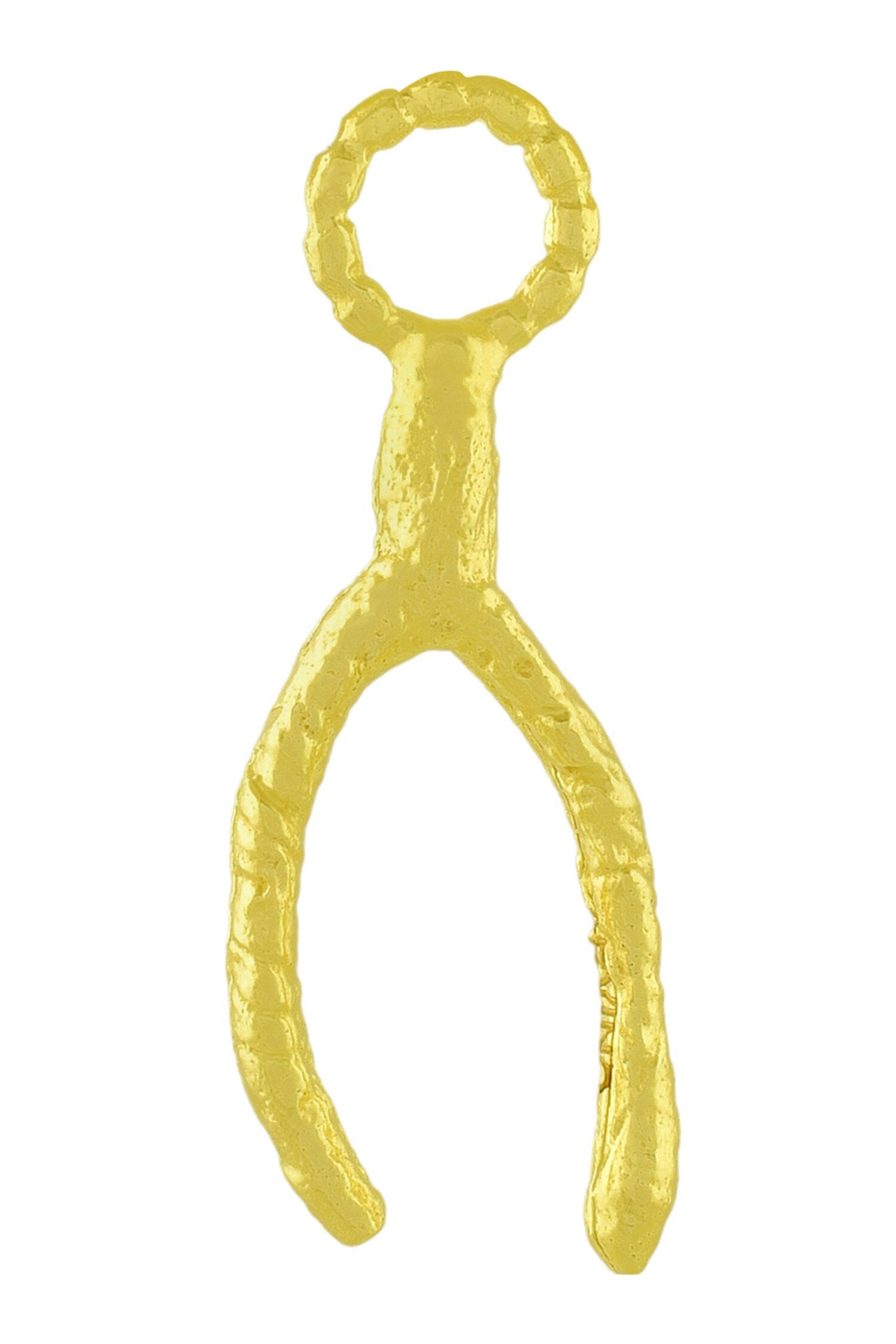 Vintage Textured Wishbone Charm 