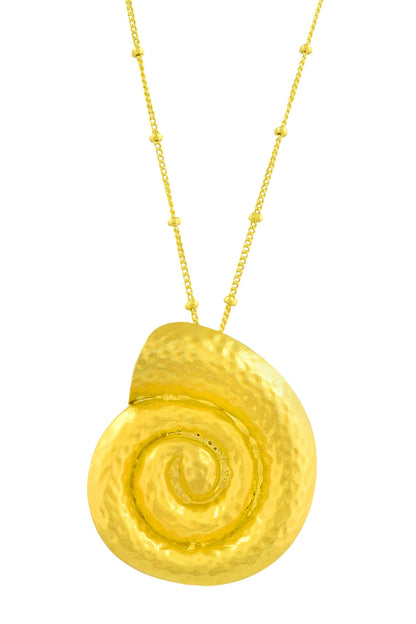 Textured Shell Pendant Necklace 