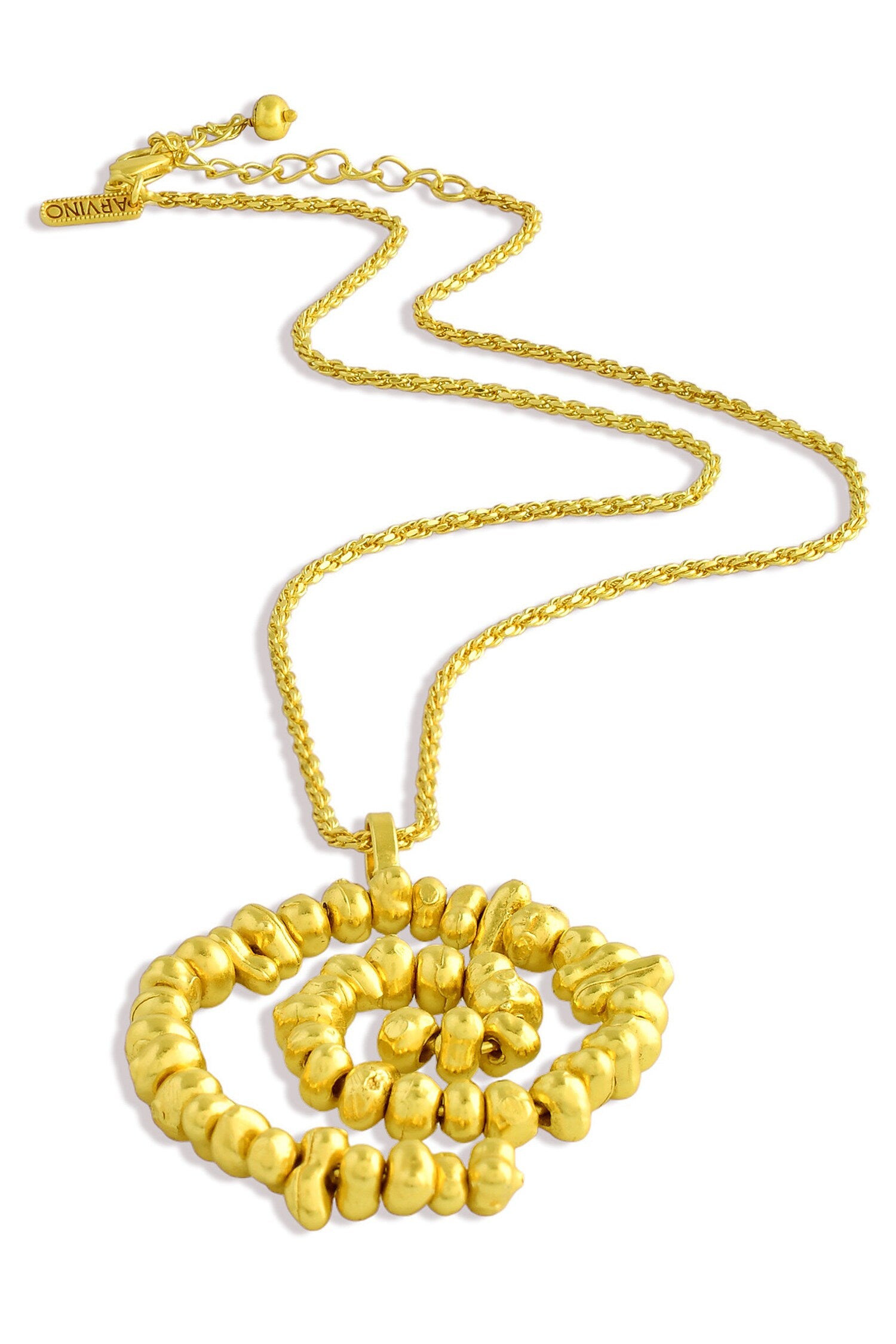 Molten Beaded Spiral Pendant Necklace 