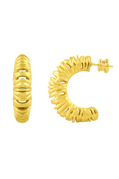 Squiggle Textured Half Hoops 