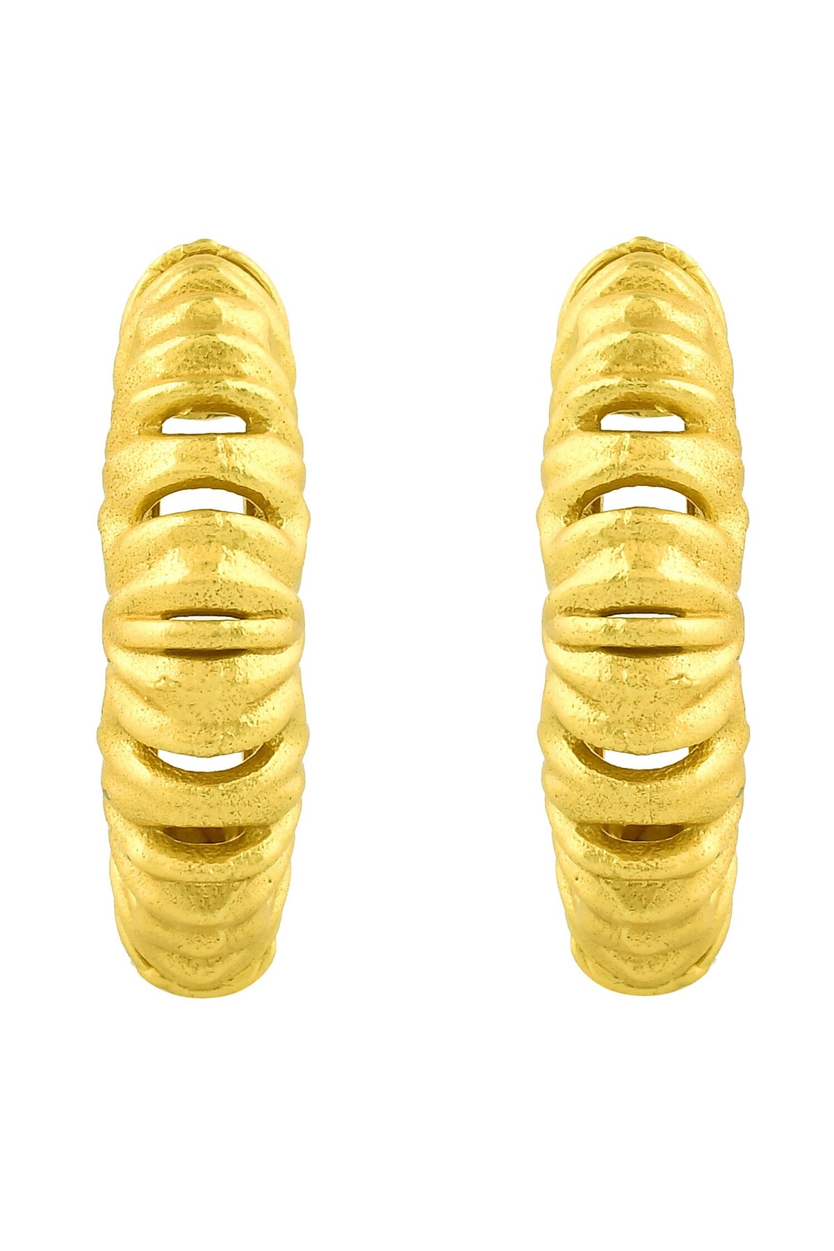 Squiggle Textured Half Hoops 