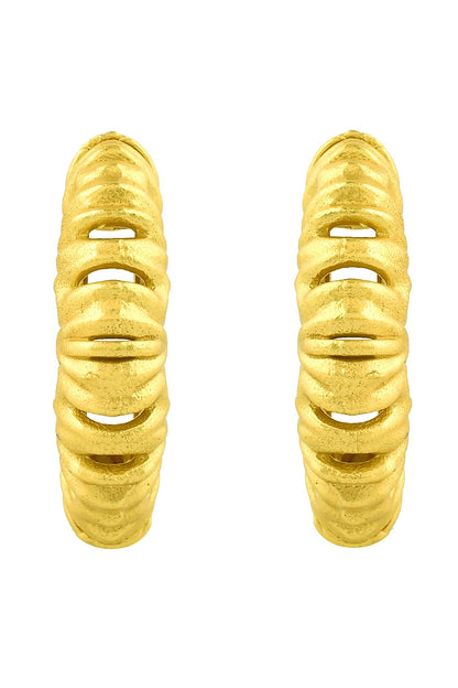 Squiggle Textured Half Hoops 