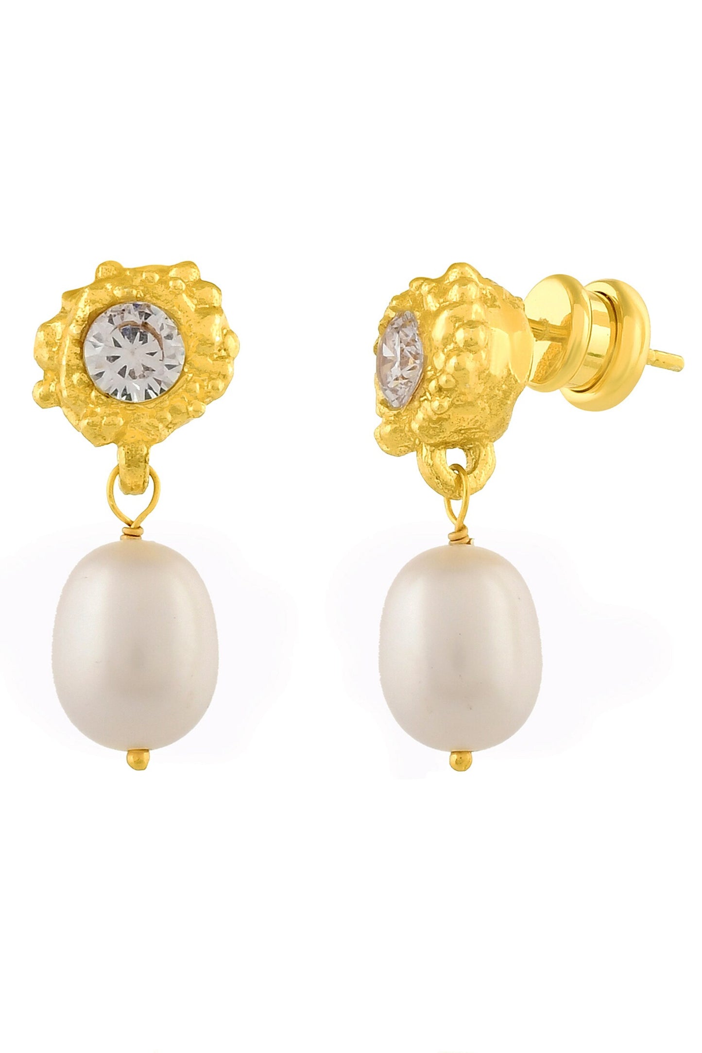 Dainty Drop Pearl Earrings 