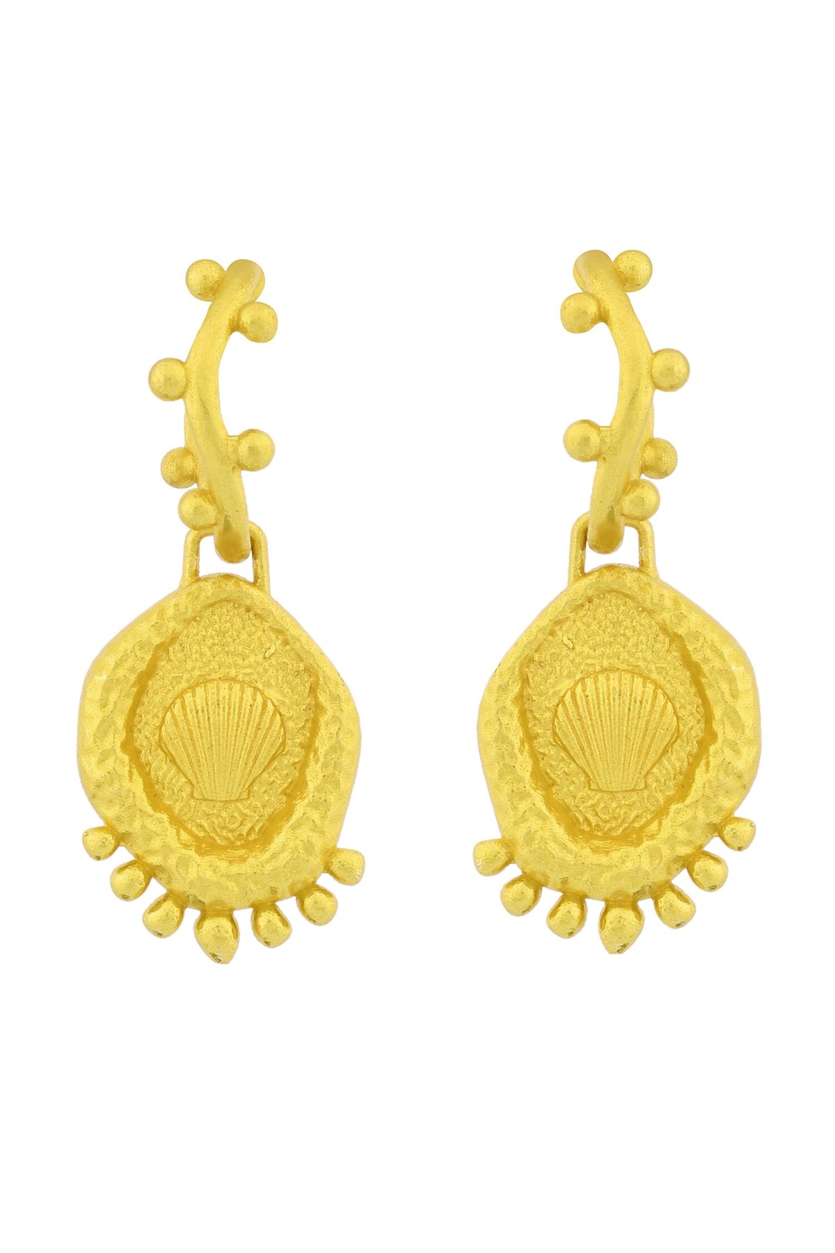 Textured Wavy Shell Hoops 