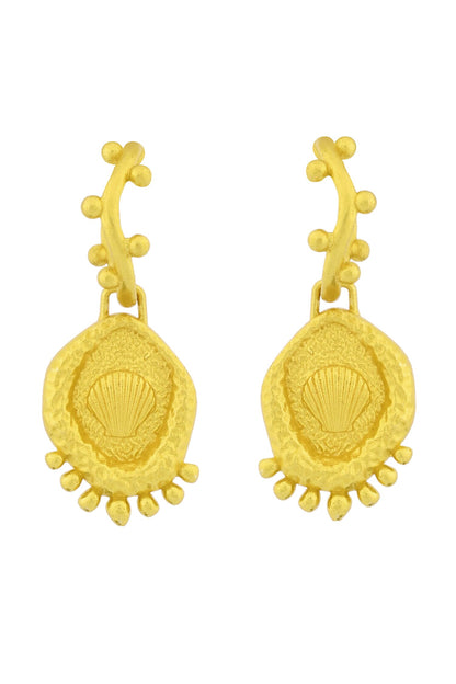 Textured Wavy Shell Hoops 