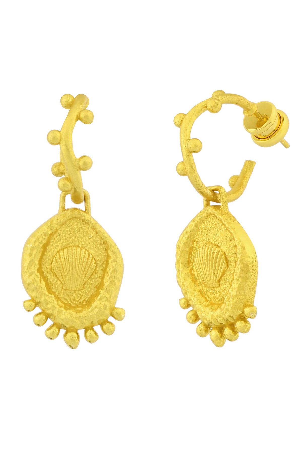 Textured Wavy Shell Hoops 