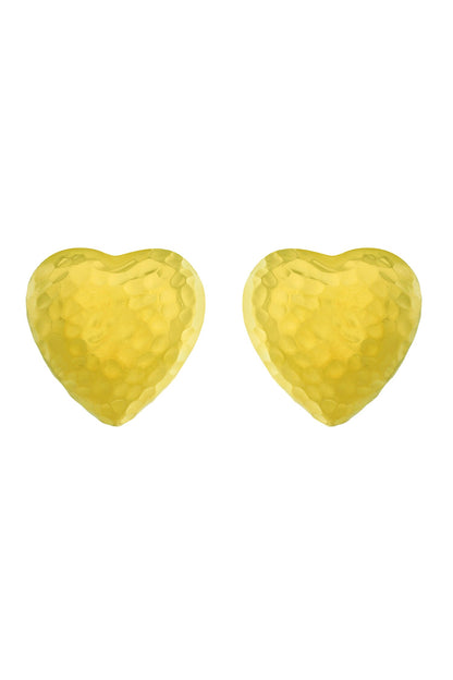 Chunky Textured Heart Stud Earrings 