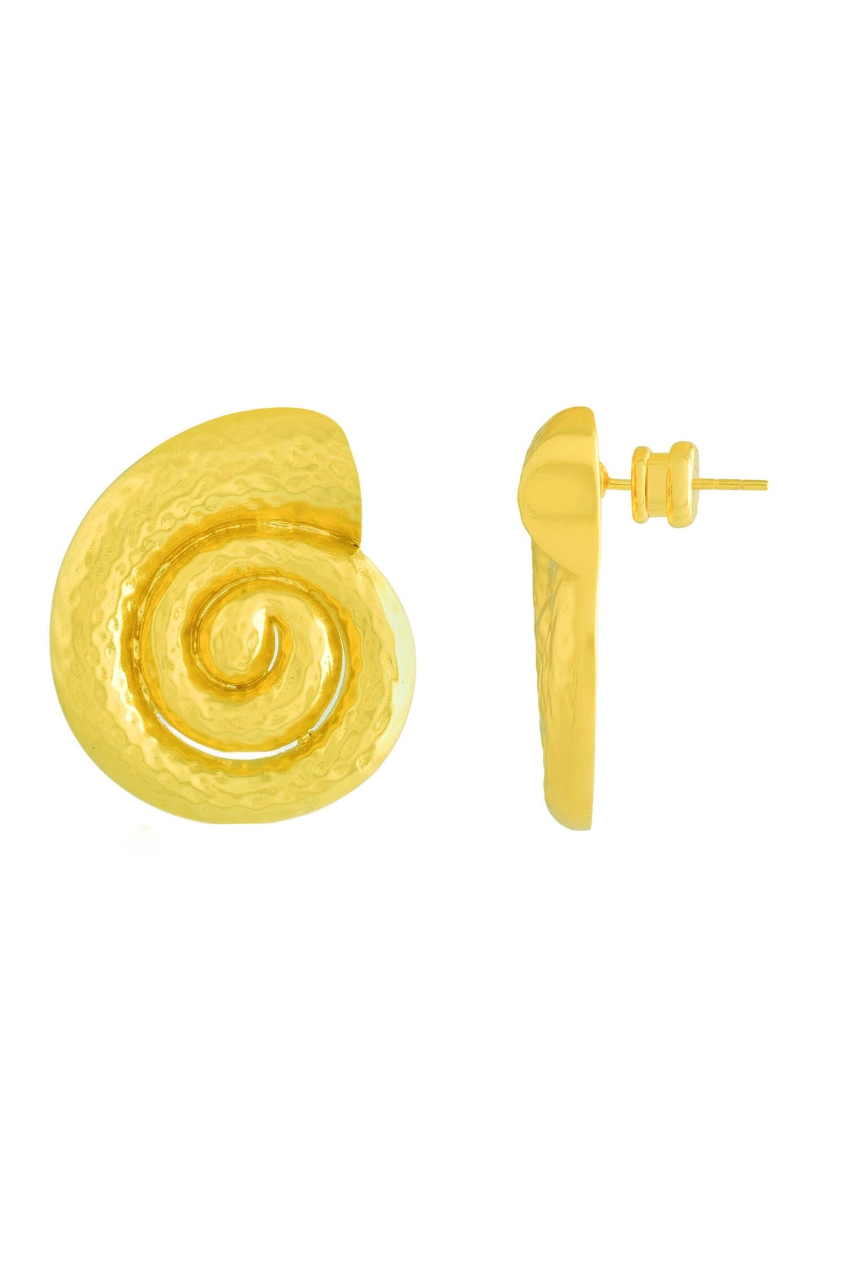 Textured Shell Stud Earrings 