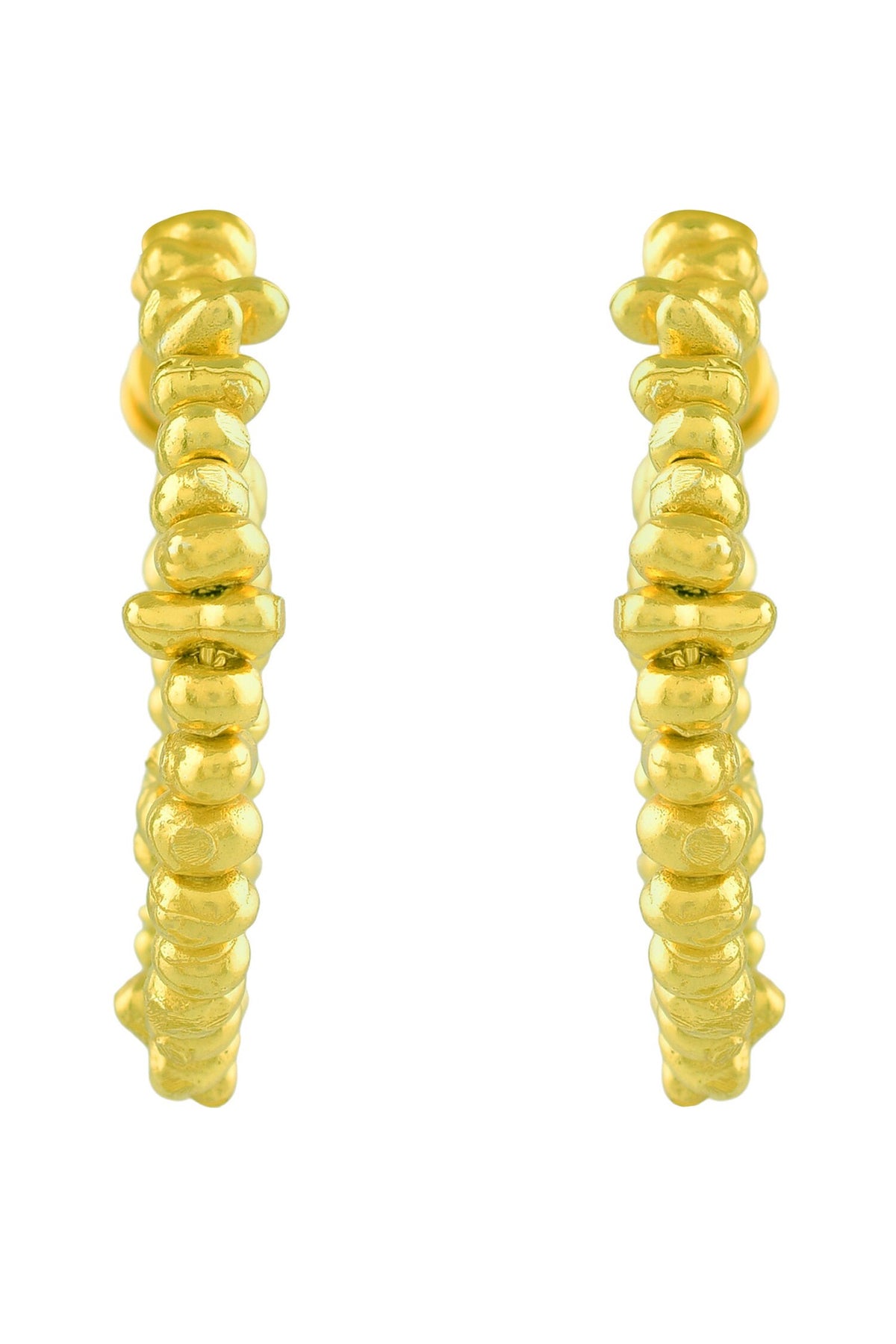 Molten Beaded Spiral Earrings 