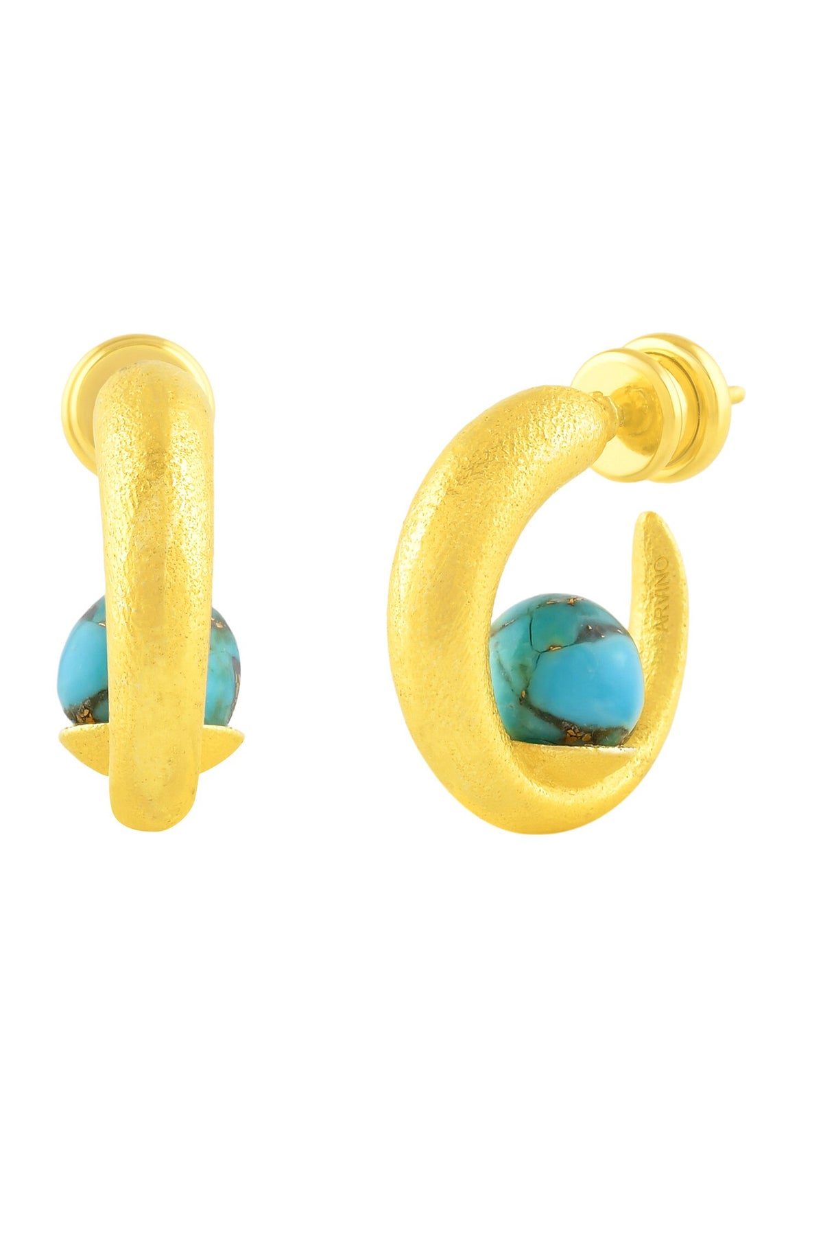 Chunky Turquoise Hoops 