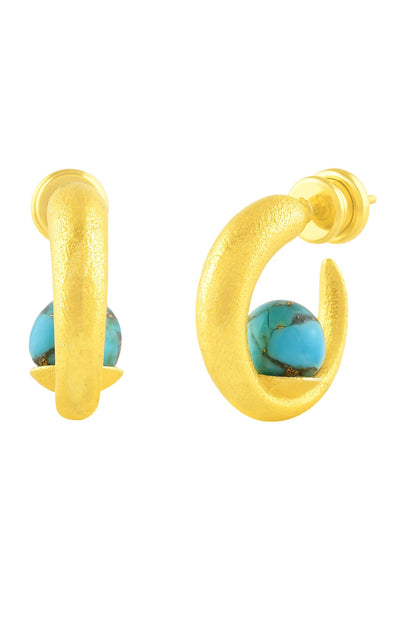 Chunky Turquoise Hoops 