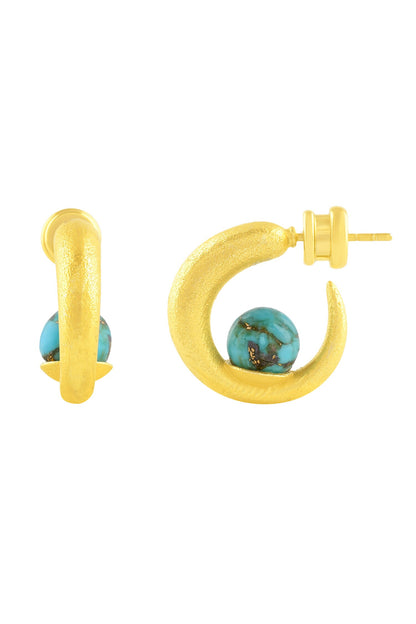 Chunky Turquoise Hoops 