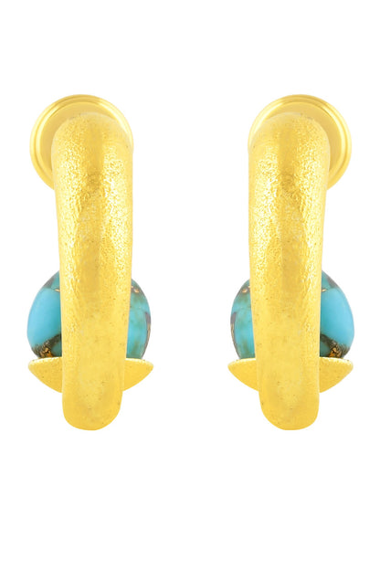 Chunky Turquoise Hoops 