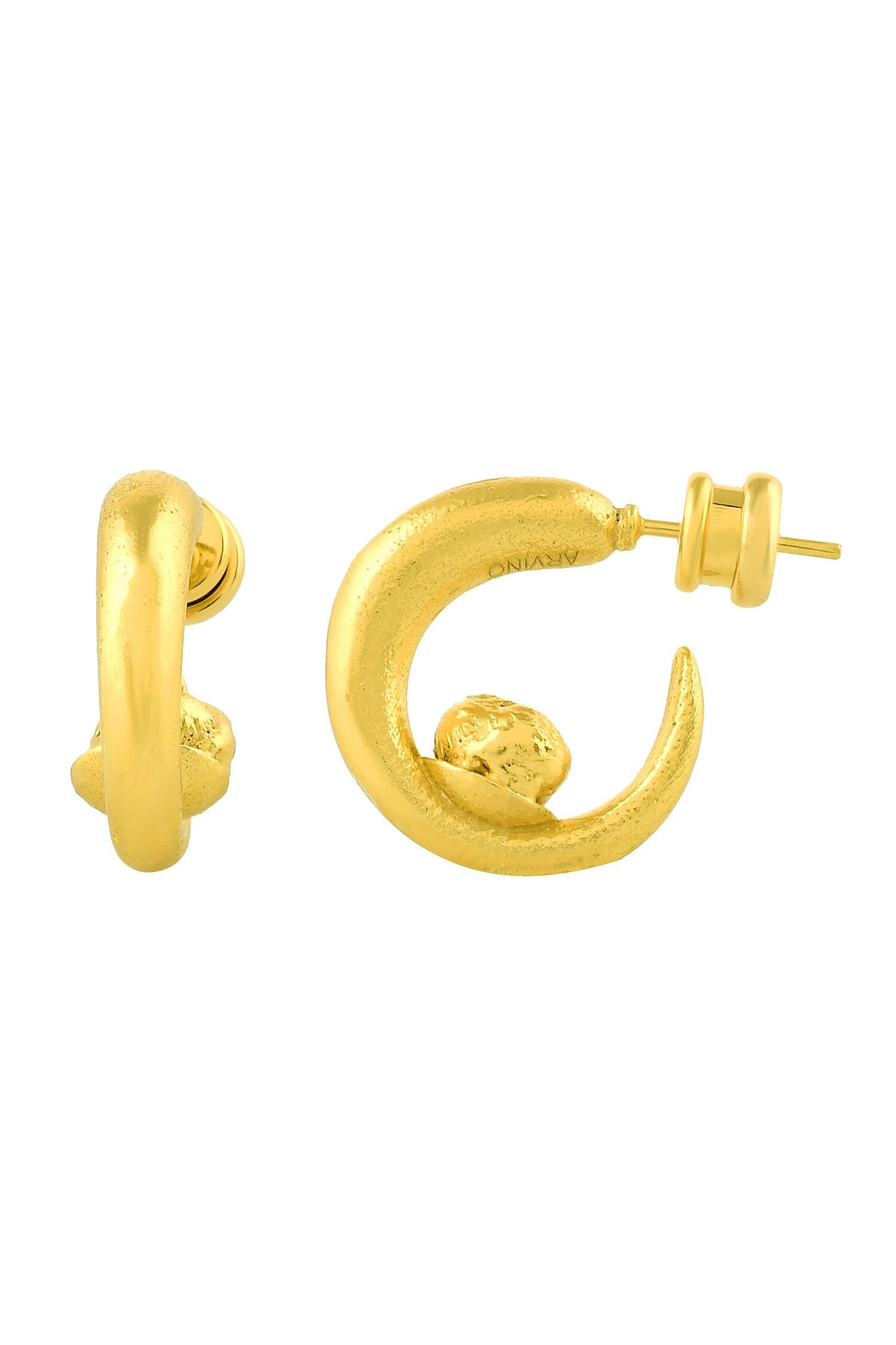 Crescent Textured Hoops 