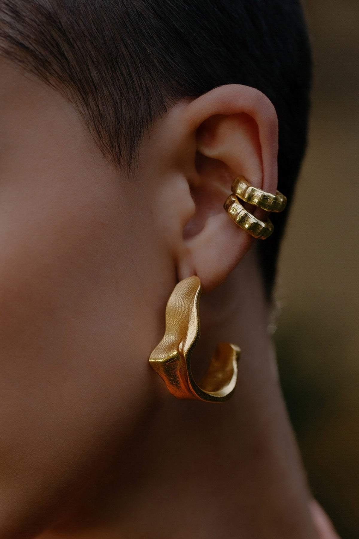 Crimped Textured Hoops 