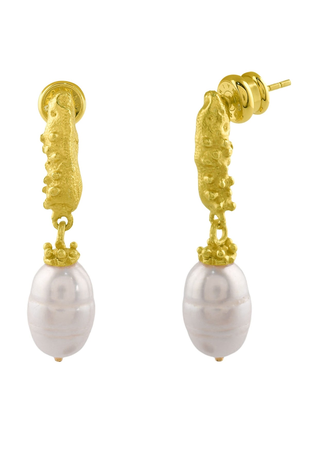 Granulated Pearl Drop Earrings 