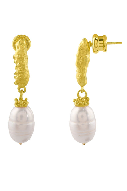 Granulated Pearl Drop Earrings 