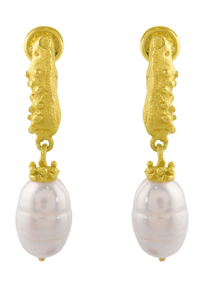 Granulated Pearl Drop Earrings 