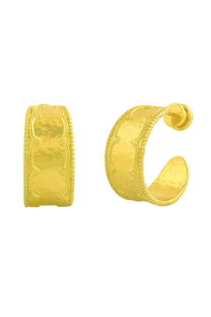 Stately Geometric Carved Hoops 