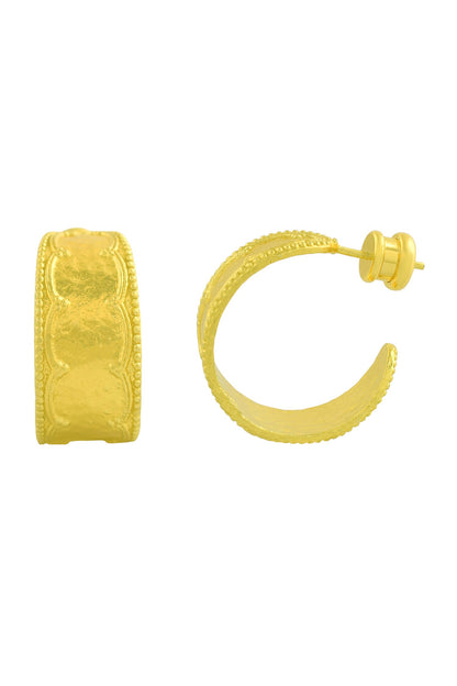 Stately Geometric Carved Hoops 