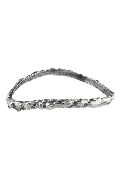 Oxidised Rowdy Textured Pattern Bangle 