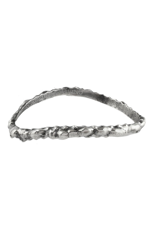 Oxidised Rowdy Textured Pattern Bangle 