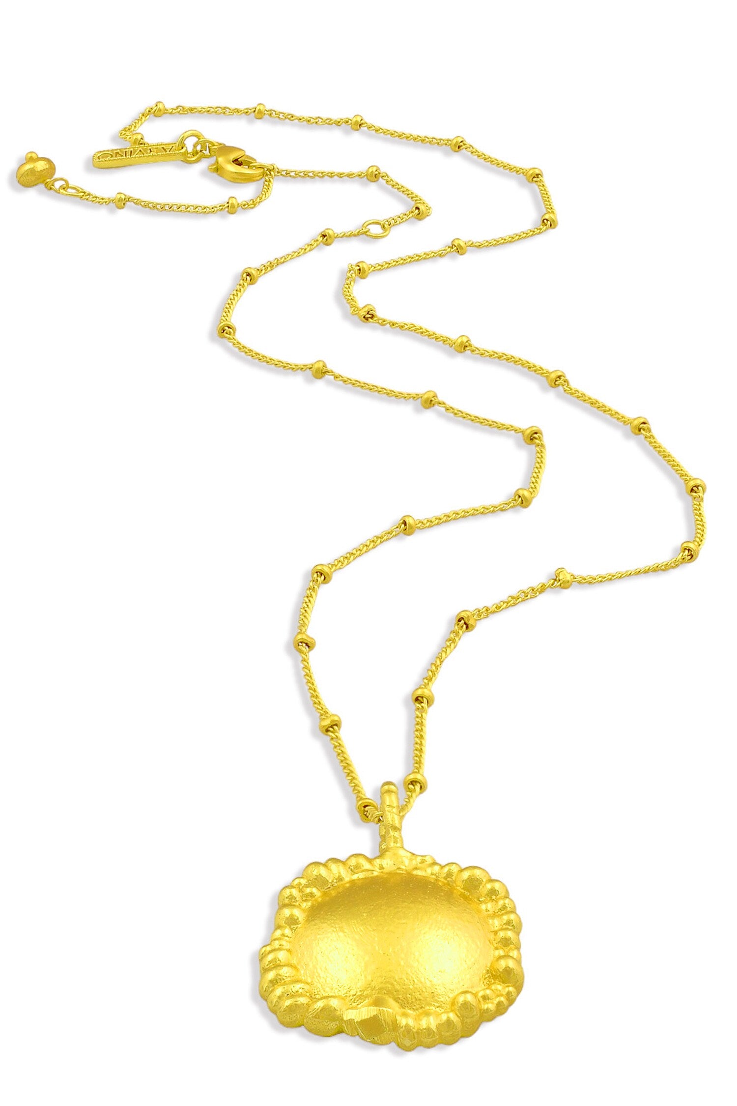 Granulated Signature Charm Pendant Necklace 