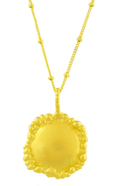 Granulated Signature Charm Pendant Necklace 