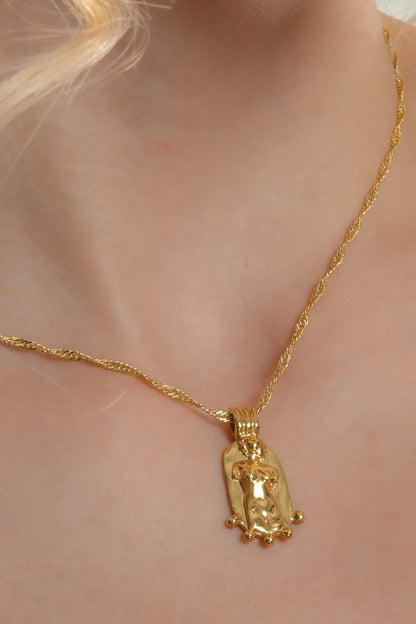 Body Charm Carved Pendant Necklace 
