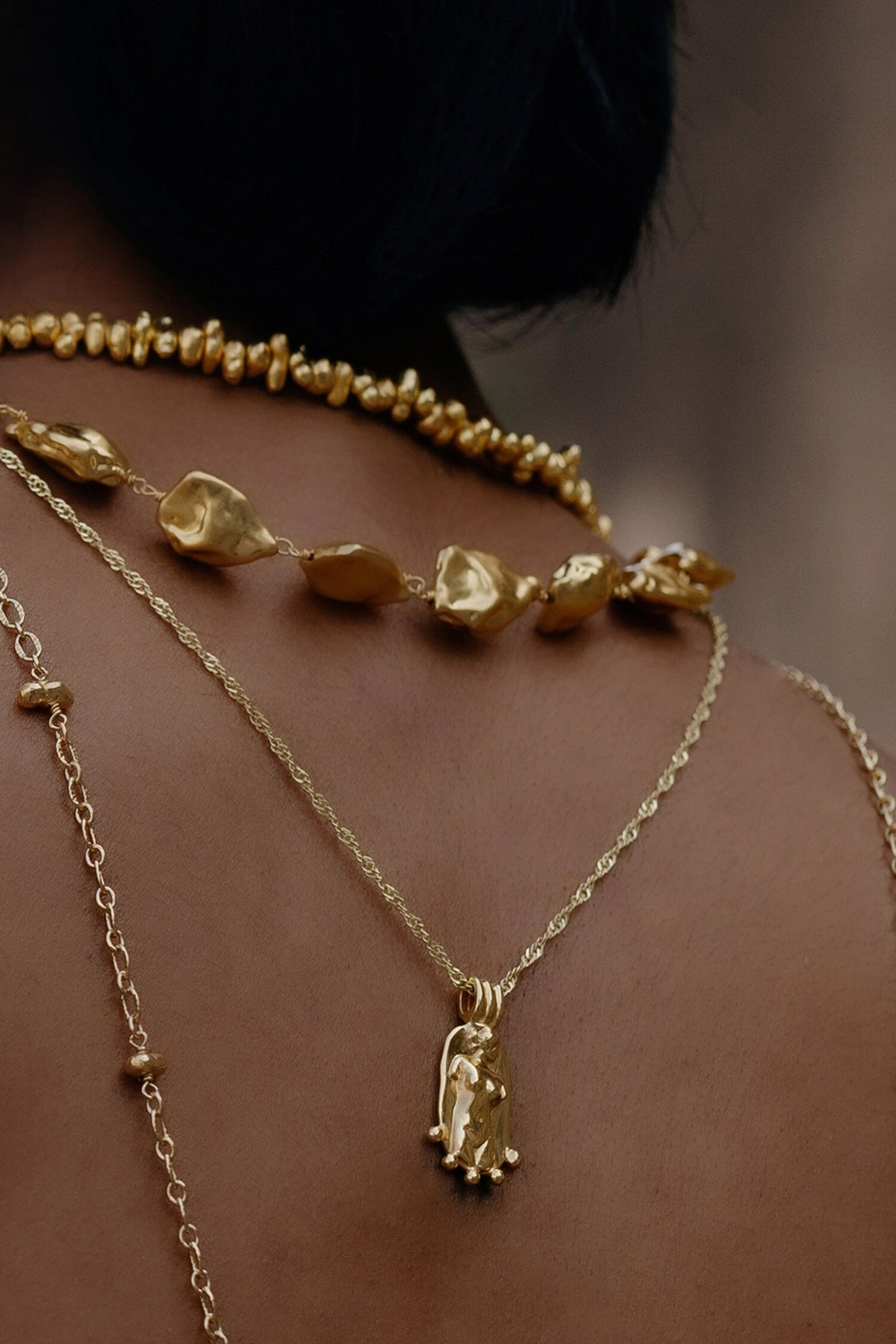 Body Charm Carved Pendant Necklace 