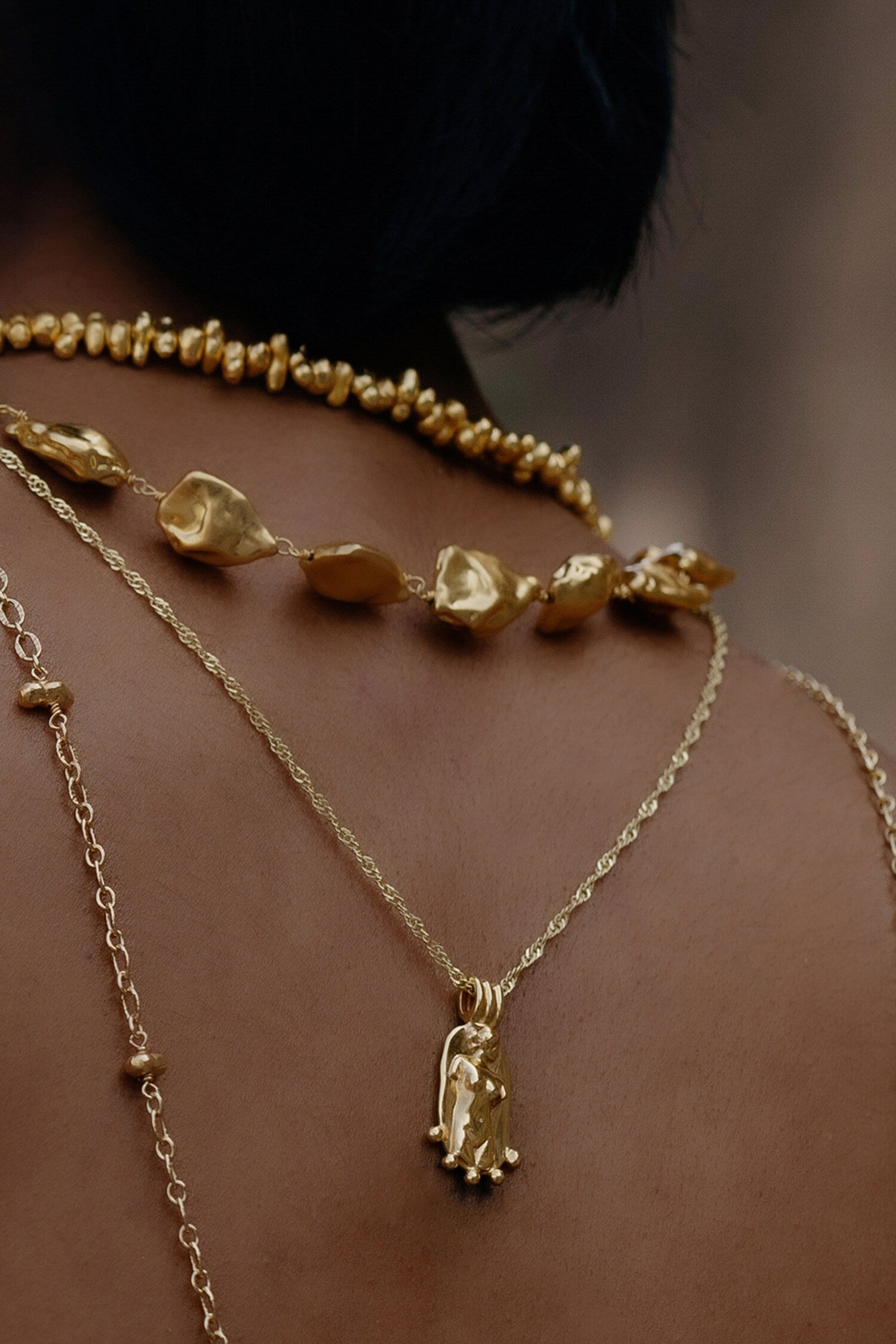 Body Charm Carved Pendant Necklace 